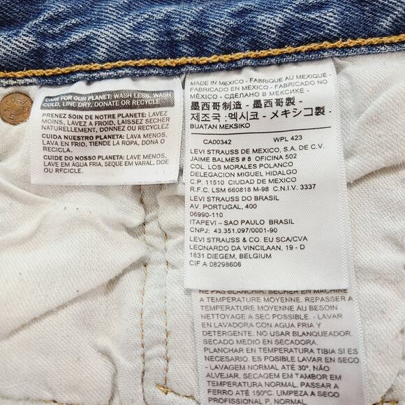 Levi's 501 Mens Blue Denim Button Fly Straight Leg Jeans, Size 38X30, PRE-OWNED - Picture 10 of 11